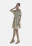 Elara Damen Off-Shoulder-Kleid mit Bindegürtel
