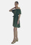 Elara Damen Off-Shoulder-Kleid mit Bindegürtel