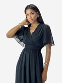 Maxikleid Sommer-Maxikleid mit V-Ausschnitt