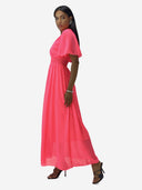 Maxikleid Sommer-Maxikleid mit V-Ausschnitt