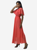 Maxikleid Sommer-Maxikleid mit V-Ausschnitt