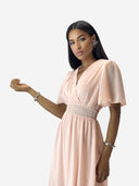 Maxikleid Sommer-Maxikleid mit V-Ausschnitt