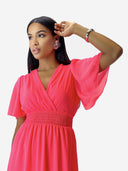 Maxikleid Sommer-Maxikleid mit V-Ausschnitt