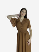 Maxikleid Sommer-Maxikleid mit V-Ausschnitt
