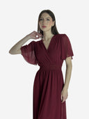 Maxikleid Sommer-Maxikleid mit V-Ausschnitt
