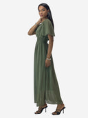 Maxikleid Sommer-Maxikleid mit V-Ausschnitt