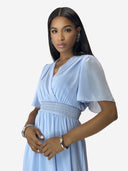 Maxikleid Sommer-Maxikleid mit V-Ausschnitt