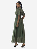 Maxikleid Sommer-Maxikleid mit V-Ausschnitt