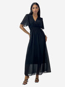 Maxikleid Sommer-Maxikleid mit V-Ausschnitt