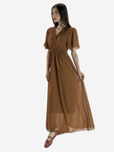 Maxikleid Sommer-Maxikleid mit V-Ausschnitt