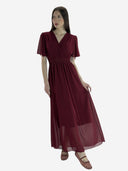 Maxikleid Sommer-Maxikleid mit V-Ausschnitt
