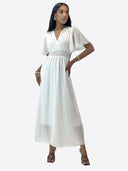 Maxikleid Sommer-Maxikleid mit V-Ausschnitt