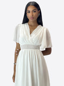 Maxikleid Sommer-Maxikleid mit V-Ausschnitt