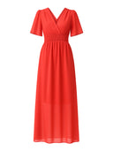 Maxikleid Sommer-Maxikleid mit V-Ausschnitt