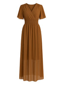 Maxikleid Sommer-Maxikleid mit V-Ausschnitt