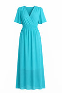 Maxikleid Sommer-Maxikleid mit V-Ausschnitt