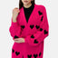 Elara Long Ladies Cardigan Hearts