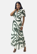 Maxikleid Sommer-Maxikleid mit V-Ausschnitt