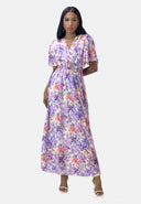 Maxikleid Sommer-Maxikleid mit V-Ausschnitt