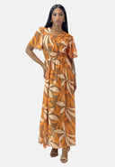 Maxikleid Sommer-Maxikleid mit V-Ausschnitt