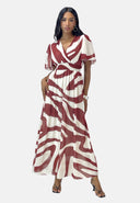 Maxikleid Sommer-Maxikleid mit V-Ausschnitt