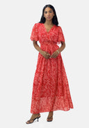 Maxikleid Sommer-Maxikleid mit V-Ausschnitt