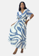 Maxikleid Sommer-Maxikleid mit V-Ausschnitt