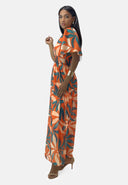 Maxikleid Sommer-Maxikleid mit V-Ausschnitt