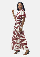 Maxikleid Sommer-Maxikleid mit V-Ausschnitt