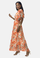 Maxikleid Sommer-Maxikleid mit V-Ausschnitt