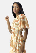 Maxikleid Sommer-Maxikleid mit V-Ausschnitt