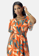 Maxikleid Sommer-Maxikleid mit V-Ausschnitt