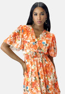 Maxikleid Sommer-Maxikleid mit V-Ausschnitt