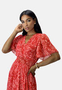 Maxikleid Sommer-Maxikleid mit V-Ausschnitt