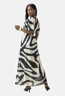 Maxikleid Sommer-Maxikleid mit V-Ausschnitt