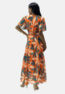 Maxikleid Sommer-Maxikleid mit V-Ausschnitt