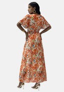 Maxikleid Sommer-Maxikleid mit V-Ausschnitt