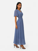 Maxikleid Sommer-Maxikleid mit V-Ausschnitt