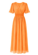 Maxikleid Sommer-Maxikleid mit V-Ausschnitt