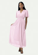 Maxikleid Sommer-Maxikleid mit V-Ausschnitt