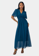 Maxikleid Sommer-Maxikleid mit V-Ausschnitt