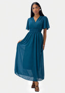 Maxikleid Sommer-Maxikleid mit V-Ausschnitt