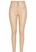 Hose High Waist Kunstleder Skinny Fit
