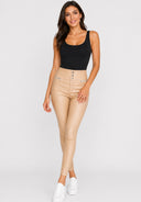 Hose High Waist Kunstleder Skinny Fit