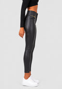 Hose High Waist Kunstleder Skinny Fit