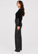 Hose High Waist Kunstleder Cargo