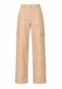 Hose High Waist Kunstleder Cargo