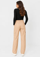 Hose High Waist Kunstleder Cargo