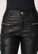 Hosen High Waist Kunstleder Cargo