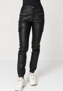 Hosen High Waist Kunstleder Cargo